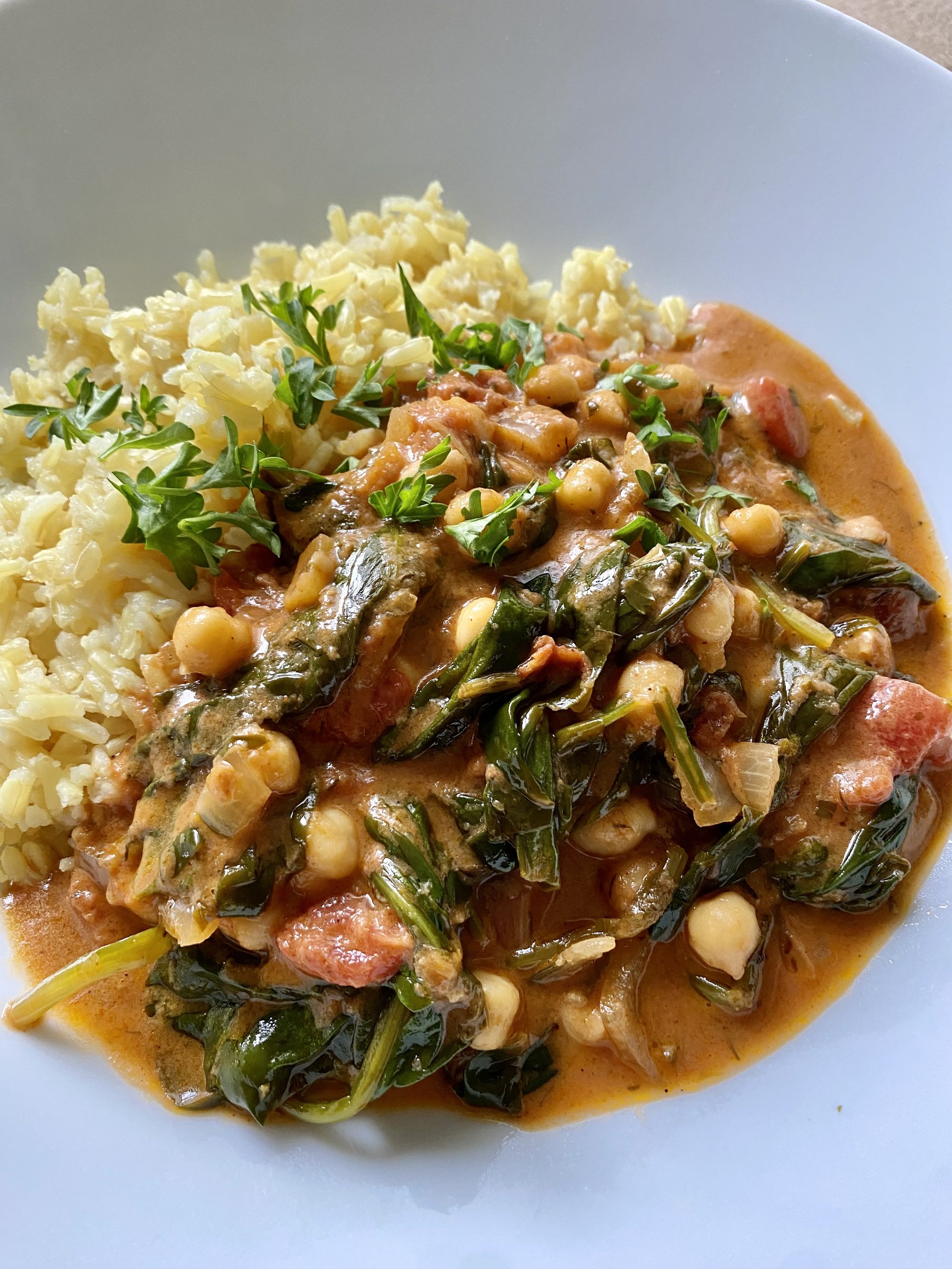 indisches SPINAT CURRY.