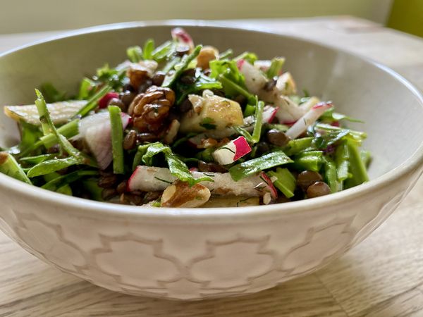 LINSENSALAT mit HIRSCHHORNWEGERICH.